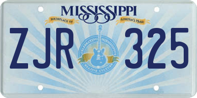 MS license plate ZJR325