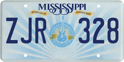 MS license plate ZJR328