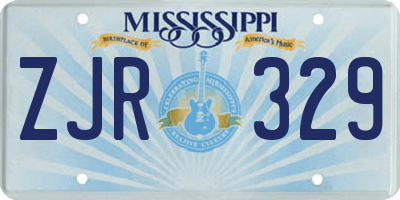 MS license plate ZJR329