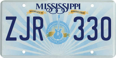MS license plate ZJR330