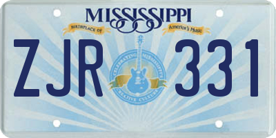 MS license plate ZJR331
