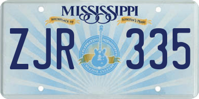 MS license plate ZJR335