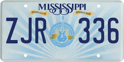 MS license plate ZJR336