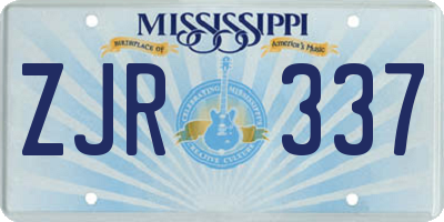 MS license plate ZJR337