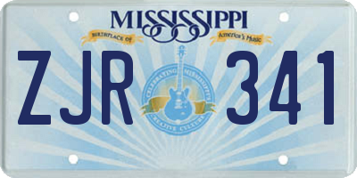 MS license plate ZJR341