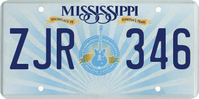MS license plate ZJR346