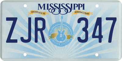 MS license plate ZJR347