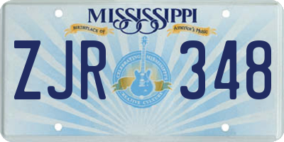 MS license plate ZJR348