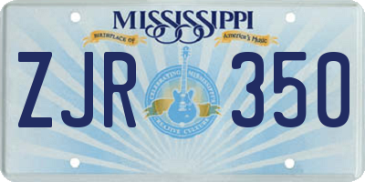 MS license plate ZJR350