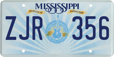 MS license plate ZJR356