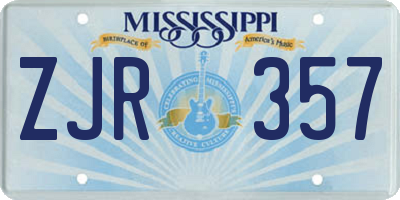 MS license plate ZJR357