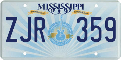 MS license plate ZJR359
