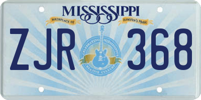 MS license plate ZJR368