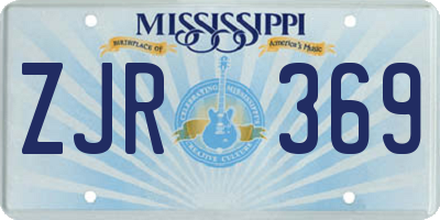 MS license plate ZJR369