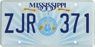 MS license plate ZJR371