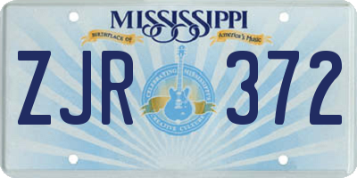 MS license plate ZJR372