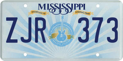 MS license plate ZJR373