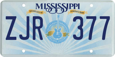 MS license plate ZJR377