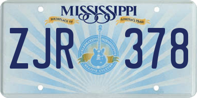 MS license plate ZJR378