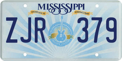 MS license plate ZJR379