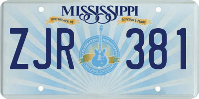 MS license plate ZJR381