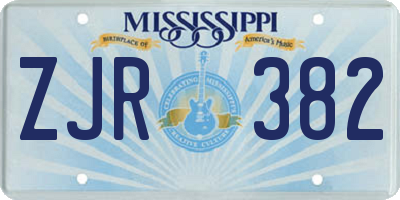 MS license plate ZJR382