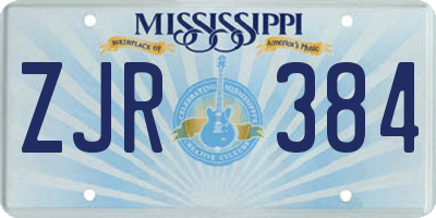 MS license plate ZJR384
