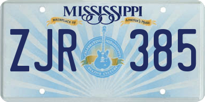 MS license plate ZJR385