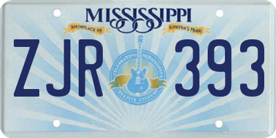MS license plate ZJR393