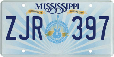 MS license plate ZJR397