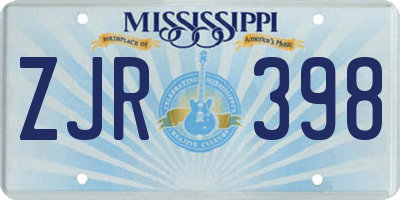 MS license plate ZJR398
