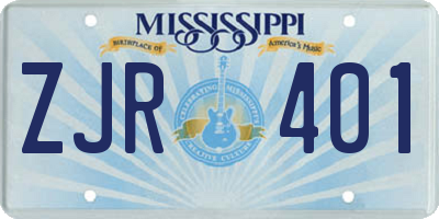 MS license plate ZJR401