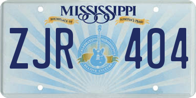 MS license plate ZJR404