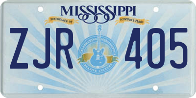 MS license plate ZJR405