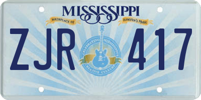 MS license plate ZJR417