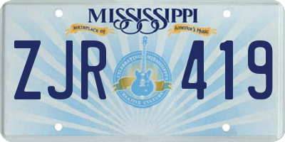 MS license plate ZJR419