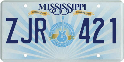 MS license plate ZJR421