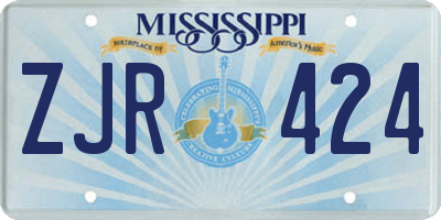 MS license plate ZJR424