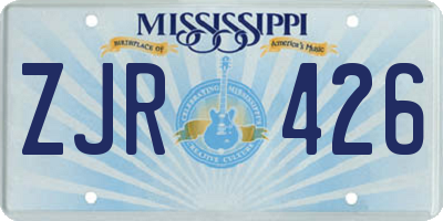 MS license plate ZJR426