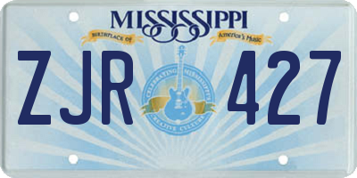 MS license plate ZJR427
