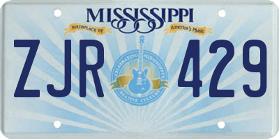 MS license plate ZJR429