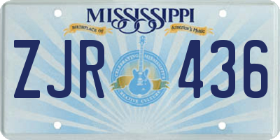MS license plate ZJR436