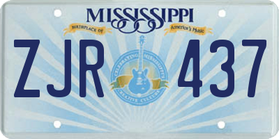 MS license plate ZJR437
