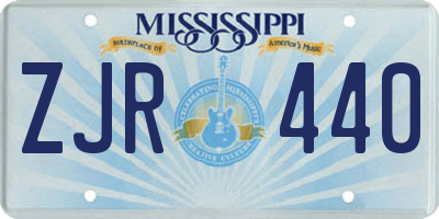 MS license plate ZJR440