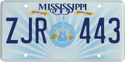 MS license plate ZJR443