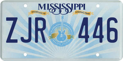 MS license plate ZJR446