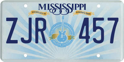 MS license plate ZJR457