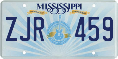 MS license plate ZJR459