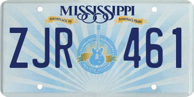 MS license plate ZJR461