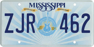 MS license plate ZJR462